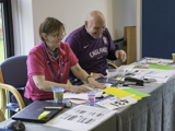 Volunteers getting ready for a fundraising event